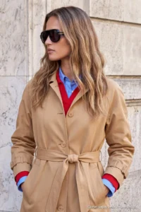 TRENDYOLMİLLA Wardrobe Essentials Camel tied up Collar Detailed Oversized LONG Trench Coat - Image 3