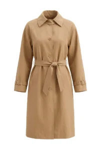 TRENDYOLMİLLA Wardrobe Essentials Camel tied up Collar Detailed Oversized LONG Trench Coat - Image 6