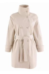 TRENDYOLMİLLA Stone Oversized High Neck tied up Double breasted Kapama LONG Trench Coat - Image 7