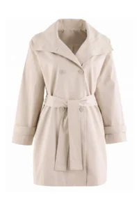 TRENDYOLMİLLA Stone Oversized High Neck tied up Double breasted Kapama LONG Trench Coat - Image 8