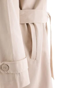 TRENDYOLMİLLA Stone Oversized High Neck tied up Double breasted Kapama LONG Trench Coat - Image 9
