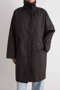TRENDYOLMİLLA Dark Brown Coated Plaid Lined Oversized LONG Trench Coat - Image 6