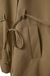 TRENDYOLMİLLA Wardrobe Essentials Khaki High Neck Belted Oversized Trench Coat - Image 2