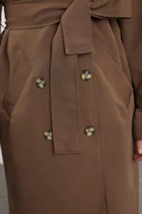 TRENDYOLMİLLA Brown Oversized Belted  Trench Coat - Image 12