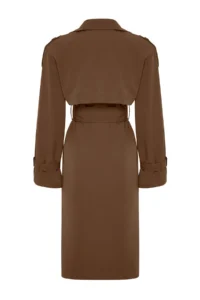 TRENDYOLMİLLA Brown Oversized Belted  Trench Coat - Image 22