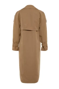 TRENDYOLMİLLA Mink Arched Windbreaker Detailed Water Repellent LONG Trench Coat - Image 12