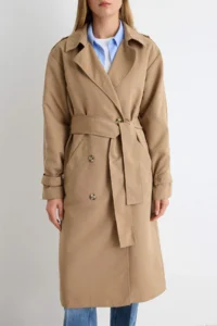 TRENDYOLMİLLA Mink Arched Windbreaker Detailed Water Repellent LONG Trench Coat - Image 3