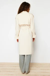 TRENDYOLMİLLA Stone Oversized Wide Cut Arched  Trench Coat - Image 10