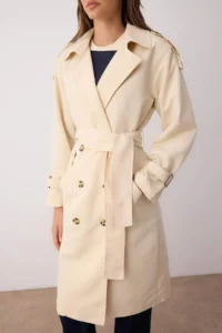 TRENDYOLMİLLA Stone Oversized Wide Cut Arched  Trench Coat - Image 3