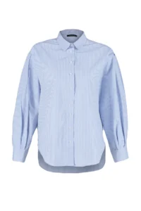 TRENDYOLMİLLA BLUE Striped Oversized/Wide Pattern Weaving Shirt - Image 15