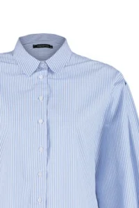TRENDYOLMİLLA BLUE Striped Oversized/Wide Pattern Weaving Shirt - Image 16
