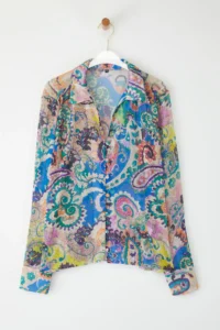TRENDYOLMİLLA Multicolored Long Sleeve Oversized Patterned Siphon Shirt - Image 5