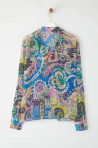 TRENDYOLMİLLA Multicolored Long Sleeve Oversized Patterned Siphon Shirt - Image 6