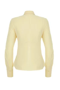 TRENDYOLMİLLA Light YELLOW Balloon Sleeve Detailed Waist Fitting Asymmetric Fitted  Shirt - Image 8