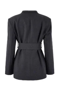 TRENDYOLMİLLA TRENDYOLMiLLA Wardrobe Essentials – Anthracite Belted Double breasted Blazer Material Jacket - Image 6