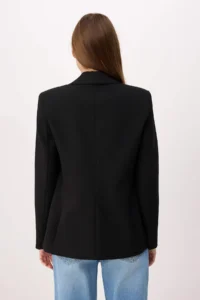 TRENDYOLMİLLA Black Accessory buttoned Regular/Normal Pattern Weaving Blazer Jacket - Image 4