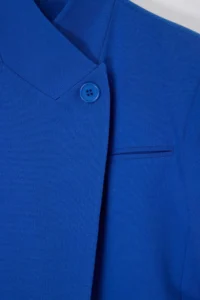 TRENDYOLMİLLA Limited Edition Saks BLUE High Neck Lined padded Blazer Jacket - Image 8