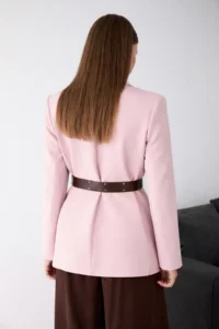 TRENDYOLMİLLA PINK Kendinden Arched Blazer Jacket - Image 3