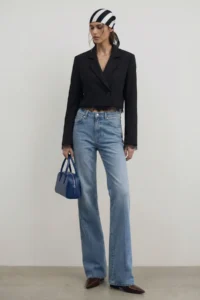 TRENDYOLMİLLA Black Skirt and Cuff Lace Detailed Crop Blazer Jacket - Image 8