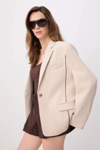 TRENDYOLMİLLA Stone Ekstra Oversized Piped Blazer Jacket - Image 2