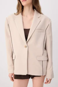 TRENDYOLMİLLA Stone Ekstra Oversized Piped Blazer Jacket - Image 3