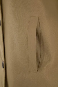 TRENDYOLMİLLA Beige Double breasted Oversized Short Plus Size Trench Coat - Image 6