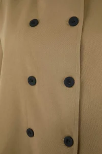 TRENDYOLMİLLA Beige Double breasted Oversized Short Plus Size Trench Coat - Image 7