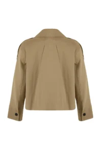 TRENDYOLMİLLA Beige Double breasted Oversized Short Plus Size Trench Coat - Image 8