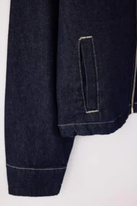 TRENDYOLMİLLA BLUE Velvet Collar Detailed Oversized 100% Cotton DENIM Jacket - Image 6