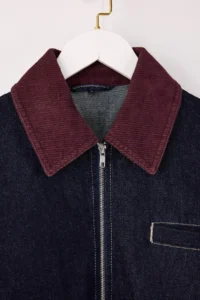 TRENDYOLMİLLA BLUE Velvet Collar Detailed Oversized 100% Cotton DENIM Jacket - Image 7