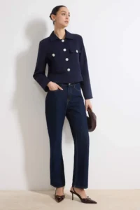 TRENDYOLMİLLA NAVY BLUE Lined padded Weaving Jacket - Image 2