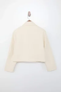 TRENDYOLMİLLA Beige Oversized buttoned 100% Cotton Jacket - Image 4