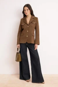 TRENDYOLMİLLA Mink buttoned Weaving Seasonal Chic Jacket - Image 2