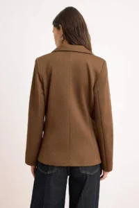 TRENDYOLMİLLA Mink buttoned Weaving Seasonal Chic Jacket - Image 4