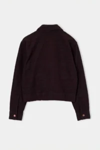TRENDYOLMİLLA Brown textured Material Detailed Zippered DENIM Jacket - Image 3