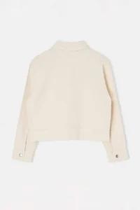 TRENDYOLMİLLA Ecru textured Material Detailed Zippered DENIM Jacket - Image 6
