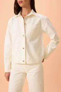 TRENDYOLMİLLA WHITE Gabardine Basic Thin Seasonal Jacket - Image 3