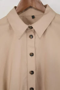 TRENDYOLMİLLA Beige buttoned Elastic Waist Thin Seasonal Poplin Jacket - Image 11