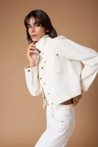 TRENDYOLMİLLA Premium Ecru Special Material Regular/Normal Cut 100% Cotton Jacket