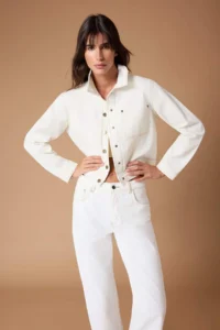TRENDYOLMİLLA Premium Ecru Special Material Regular/Normal Cut 100% Cotton Jacket - Image 2