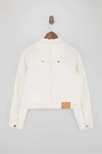 TRENDYOLMİLLA Premium Ecru Special Material Regular/Normal Cut 100% Cotton Jacket - Image 7