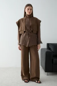 TRENDYOLMİLLA Mink Modal Pocket Detail Thin Jacket - Image 2