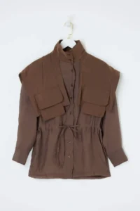 TRENDYOLMİLLA Mink Modal Pocket Detail Thin Jacket - Image 5