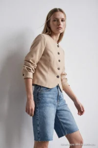 TRENDYOLMİLLA Beige Handles Battery Detailed Weaving Jacket - Image 2