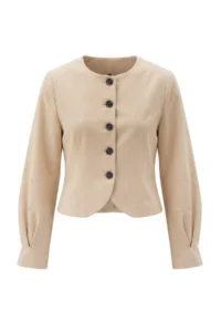TRENDYOLMİLLA Beige Handles Battery Detailed Weaving Jacket - Image 6