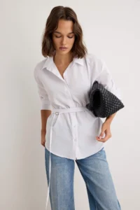 TRENDYOLMİLLA WHITE generation Detailed Shirt