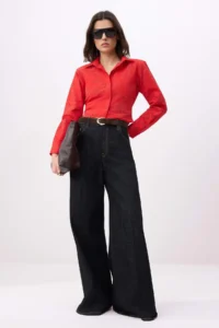 TRENDYOLMİLLA Red padded Fisto Tie Back Shirt - Image 2