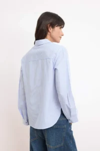 TRENDYOLMİLLA BLUE Striped Vatka Detailed Shirt - Image 4