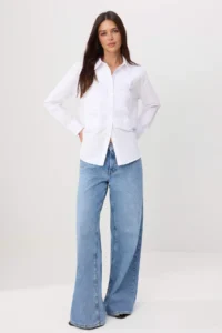 TRENDYOLMİLLA WHITE Rib Detailed Shirt - Image 2