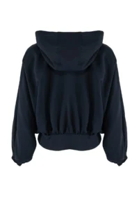 TRENDYOLMİLLA NAVY BLUE Oversized Summer Fabricated peplum Detailed Hooded Summer Fabricated Thin Coat - Image 8